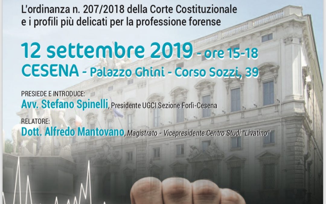 Convegno del 12 settembre con il Dott. Mantovano