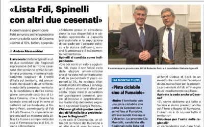 Il Resto del Carlino pubblica la candidatura di Stefano Spinelli